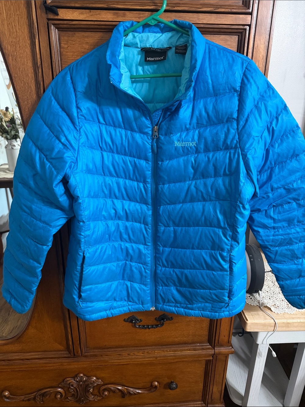 Marmot Women's Bright Blue Packable Down Puffer Jacket